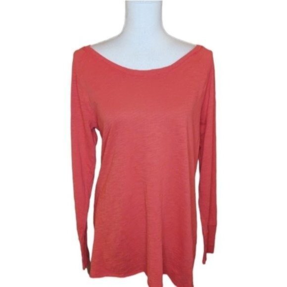Mododoc Textured Scoop Neck Tunic Top Red Size Small - Picture 5 of 5